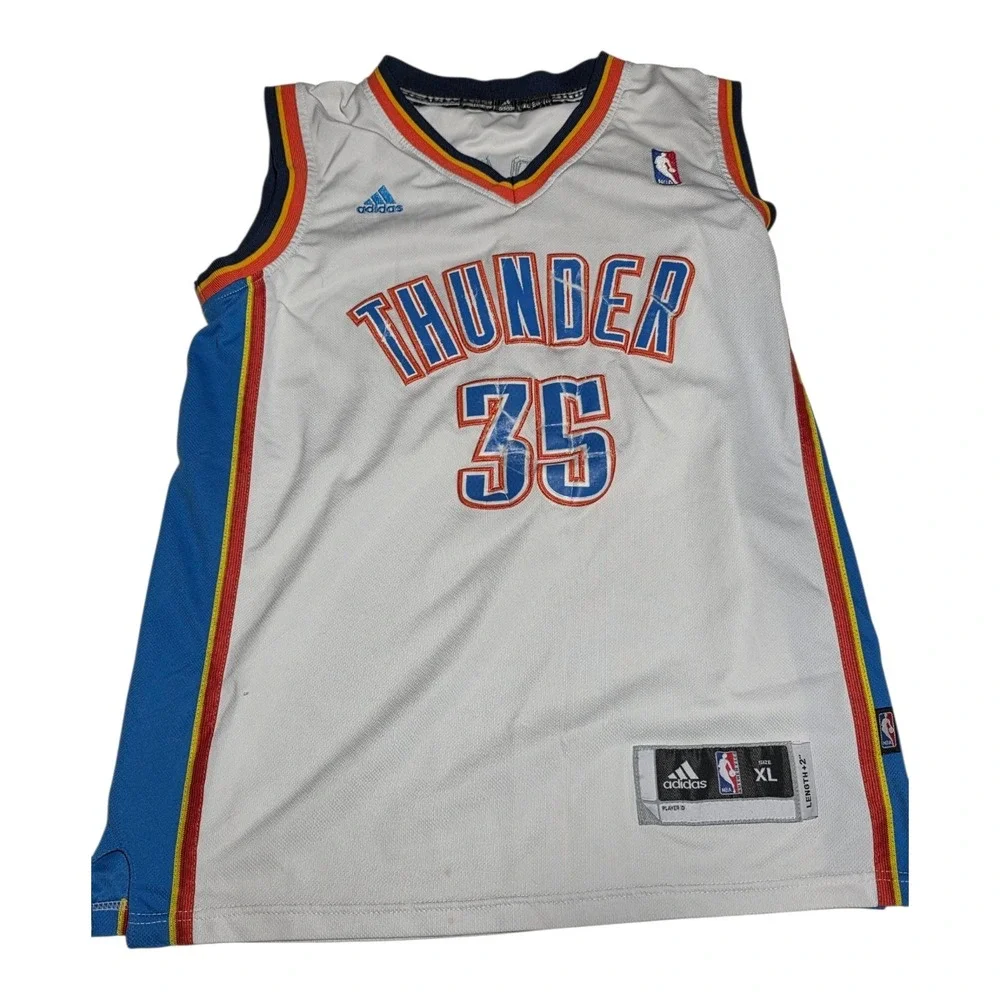 Adidas‎ NBA Kevin Durant #35 Oklahoma City Thunder Youth XL White Basketball BD